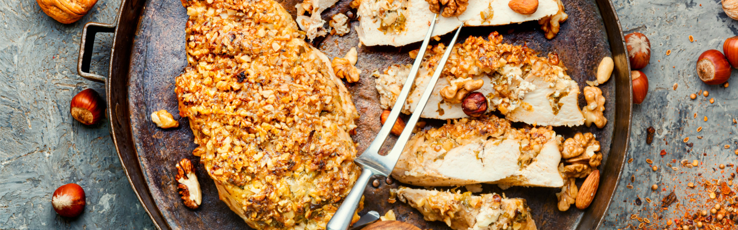 Куриная грудка с миндалем в аэрогриле